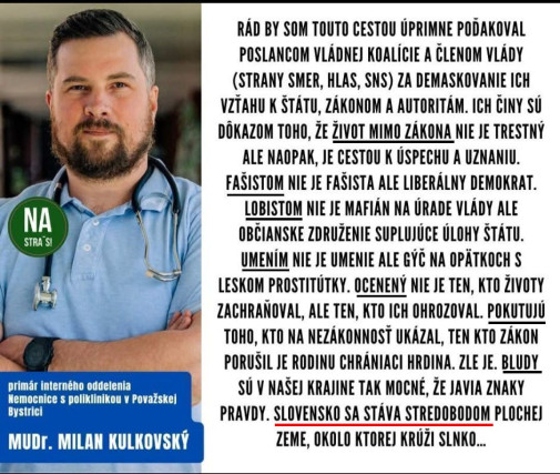 Lekar dakuje slovenskej vlade a vladnej koale: